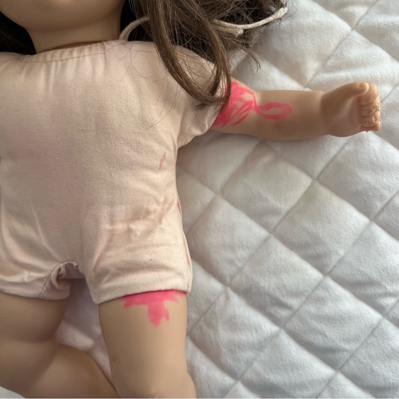 American Girl Bitty Baby Doll brown eyes brown hair tan skin - Picture 2 of 6